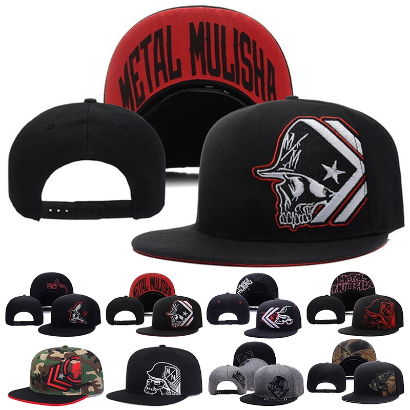 Snapback Hat Flat - Unisex Skelett-Stickerei Baseballkappe Damen Outdoor-Sport Flache