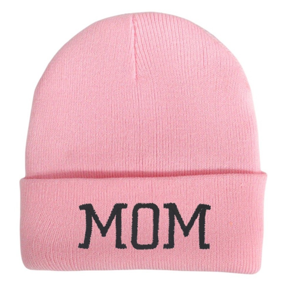 Beanie Cuffed Knit - Minimalistische Eltern-Kind-Partnerlook Mütze: MOM DAD Beanie-Mütze