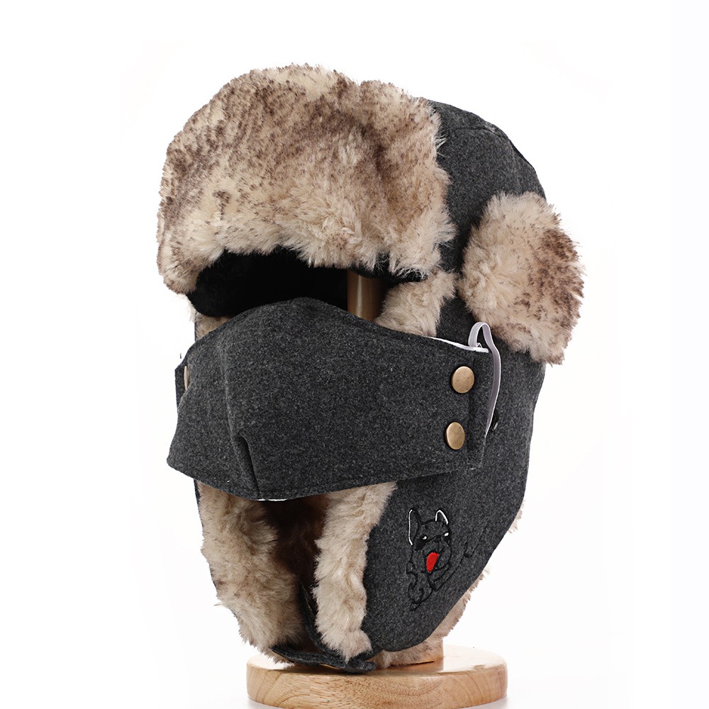 Trapper Hat Ear Flap - Neue Trapper-Mütze mit Kunstfellfutter, wasserdicht, warm,