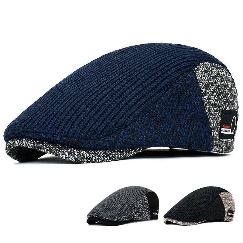 Snapback Hat Flat - Männer Newsboy Hüte Dicke Herbst Winter