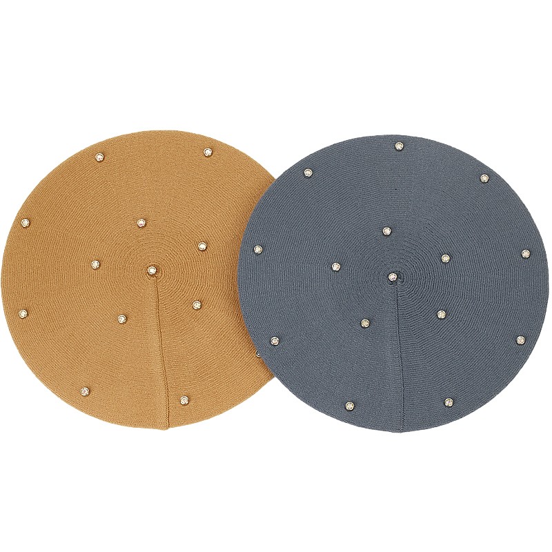 Frauen Farbe Strass Berets Hut – Beret French Wool Bewertung und Preis
