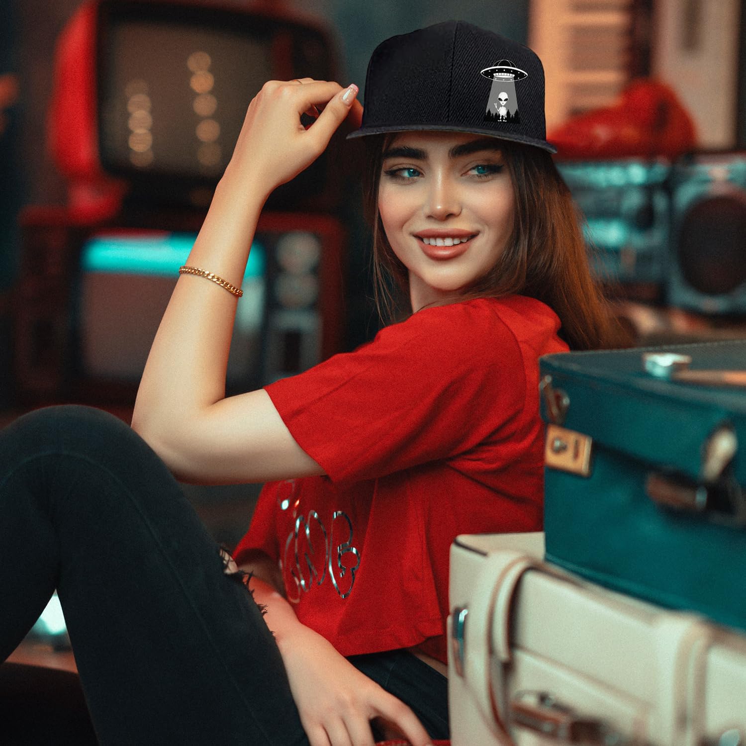 Ufo Aliens Snapback-Hüte für H – Snapback Hat Flat Bewertung und Preis